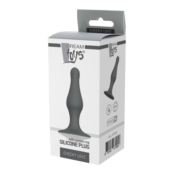 CHEEKY LOVE GREY PLUG WITH SUCTION CUP