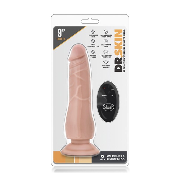 DR. SKIN 9INCH WIRELESS REMOTE DILDO