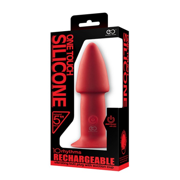 5INCH RECHARGEABLE BUTTPLUG RED