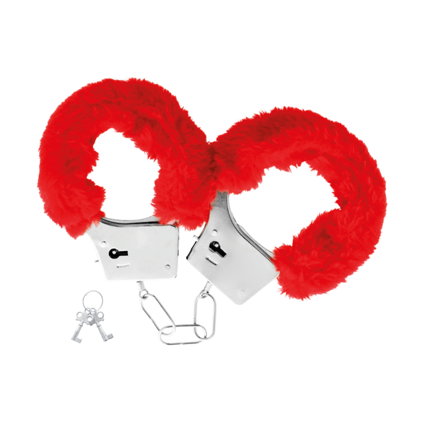DARKNESS PLEASURE FURRY HANDCUFFS RED
