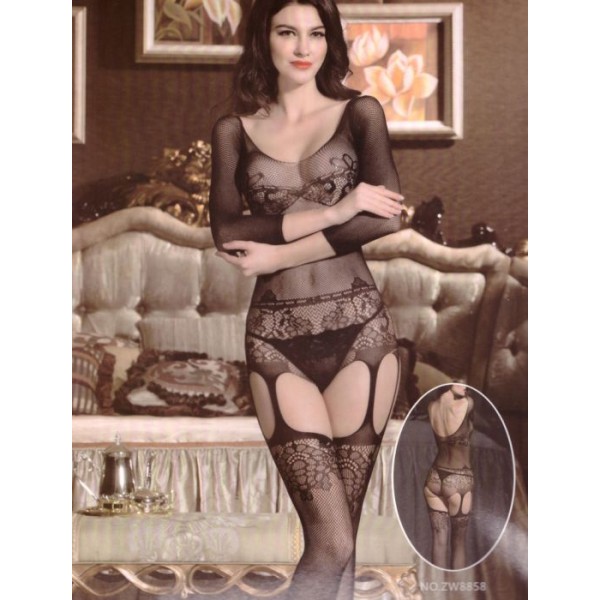 MISS FELIZ - BODYSTOCKING BLACK O/S